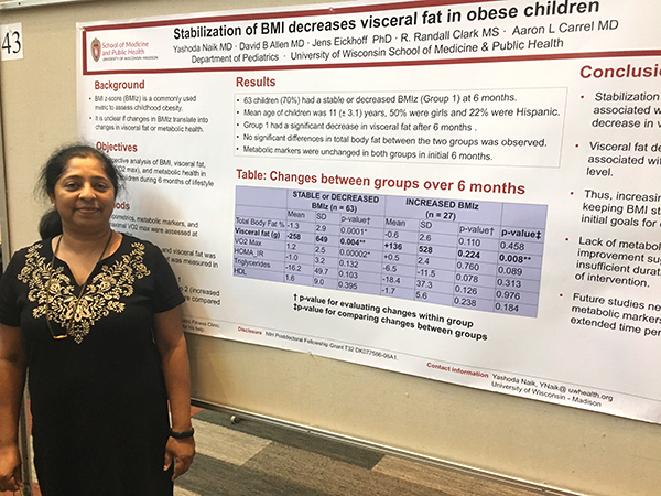 Endocrinology fellow Yashoda Naik, MD, with her poster