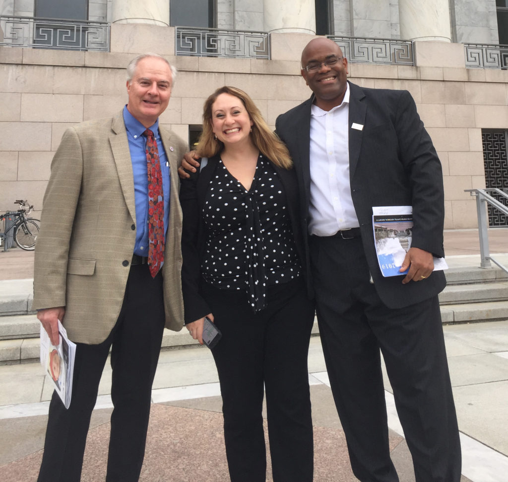 Pictured above: James Conway, MD (left), Mandy Slutsker (center), Cyril Engmann, MD (right)