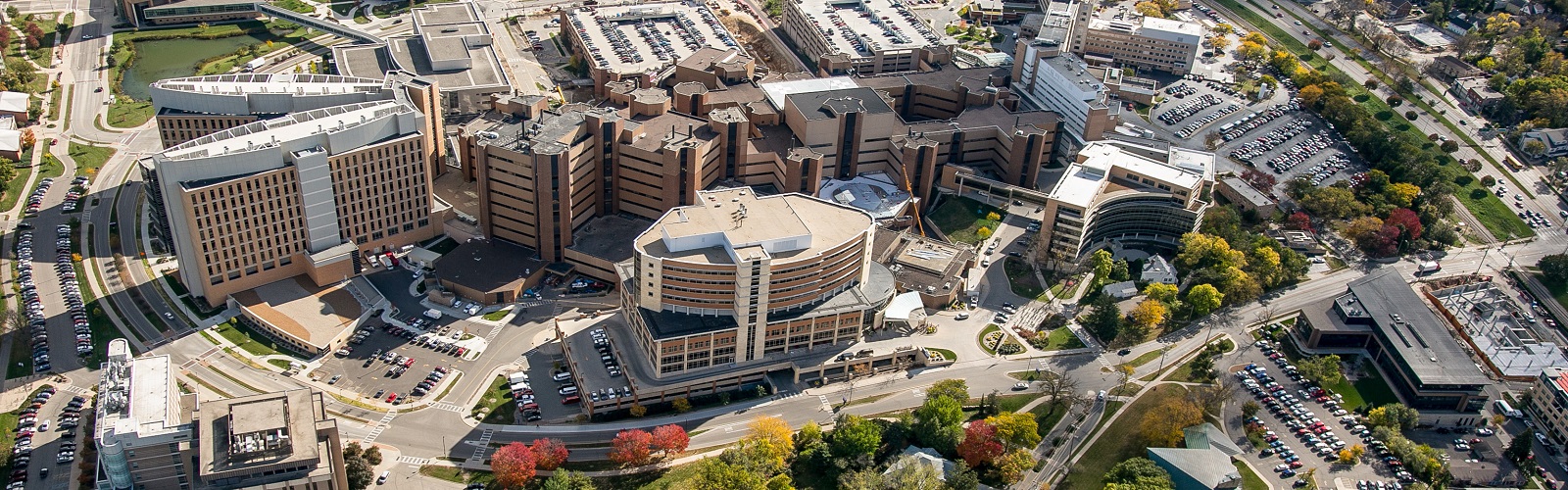 aerial view of the medical school campus