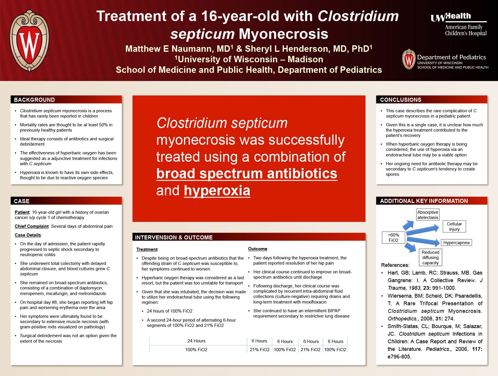 Treatment of a 16-year-old with Clostridium septicum Myonecrosis poster image