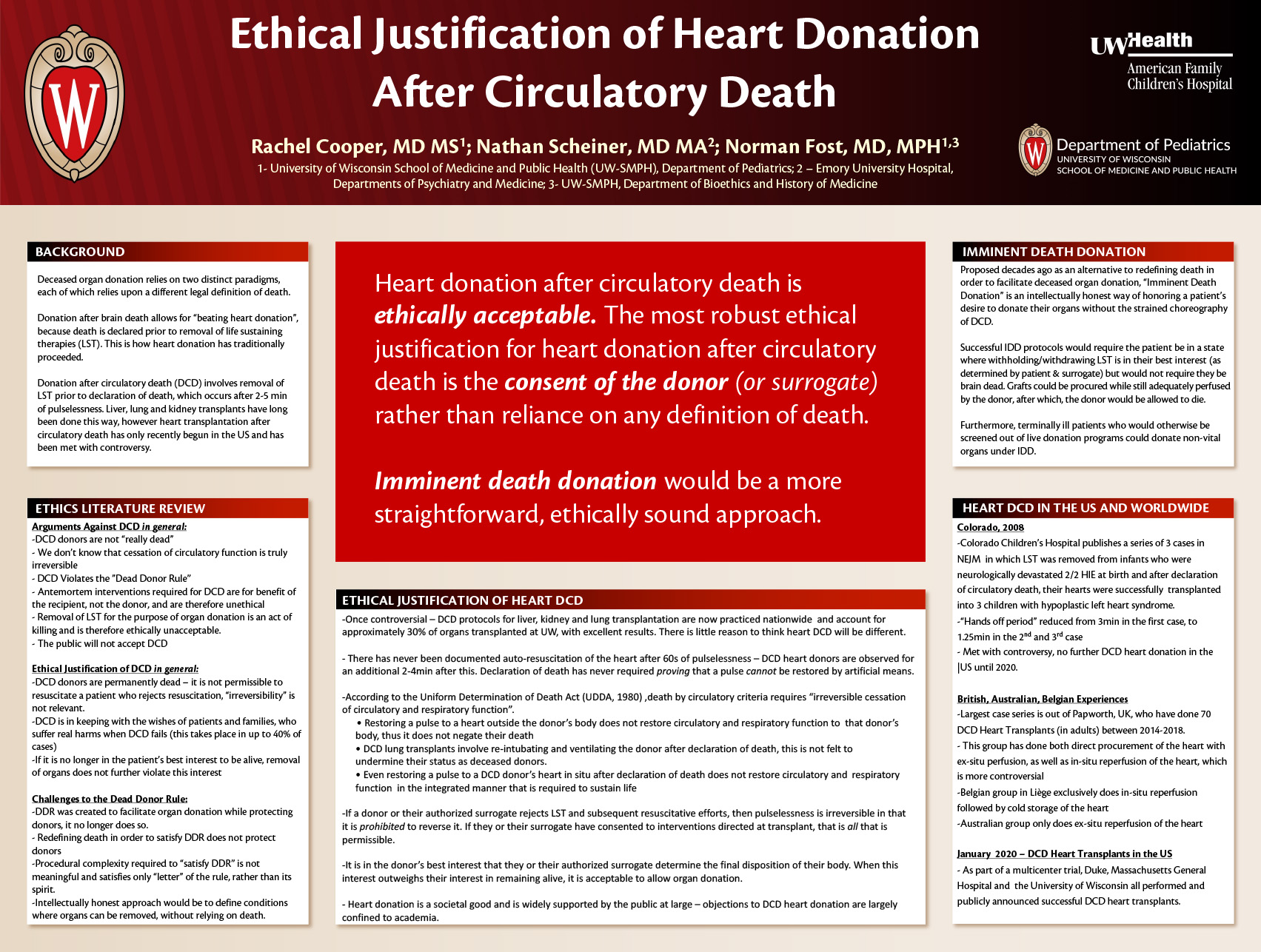 Ethical Justification of Heart Donation after Circulatory Death and Implications for the Future of Organ Transplantation poster image