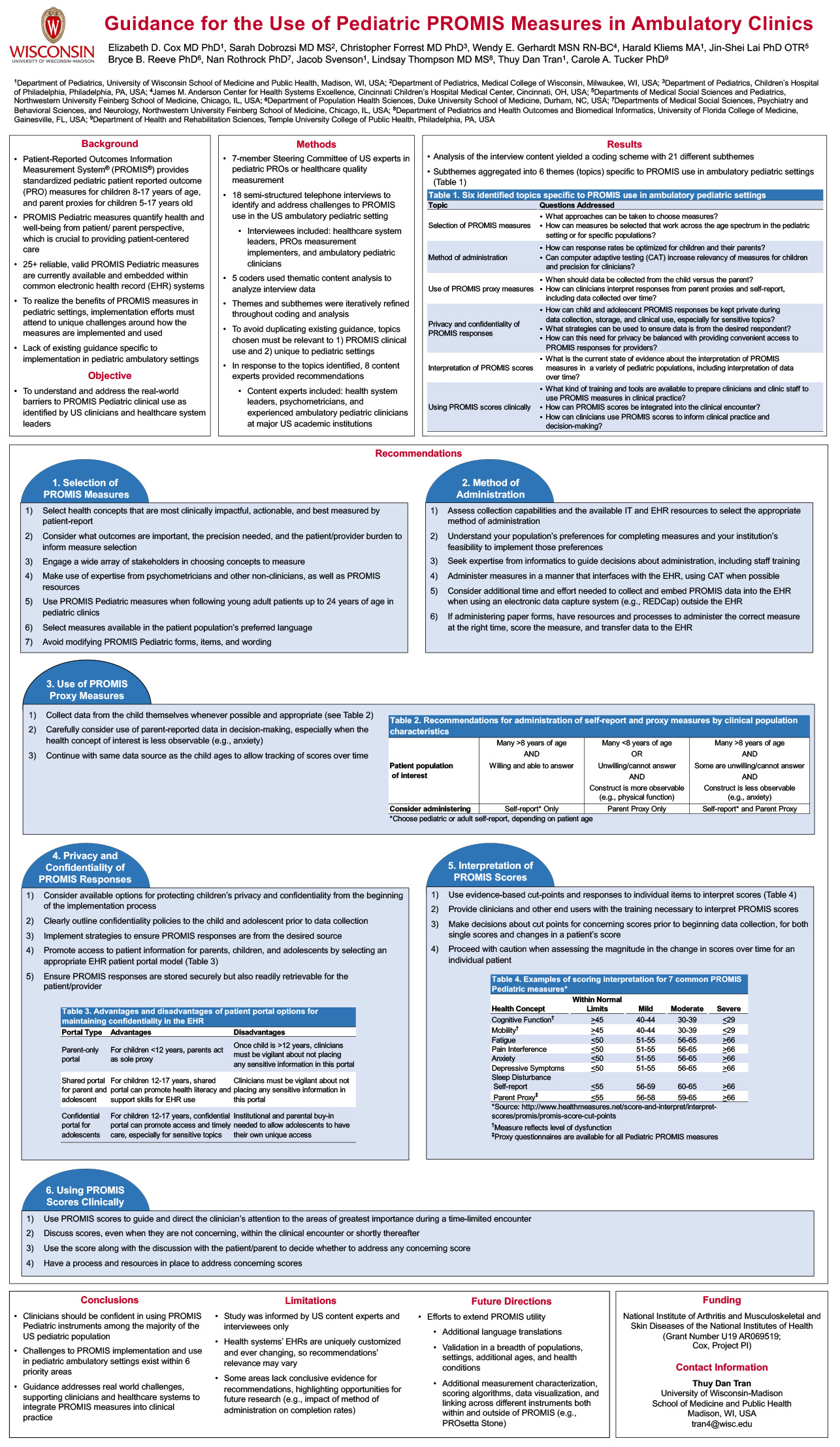 Guidance for the Use of Pediatric PROMIS Measures in Ambulatory Clinics poster image