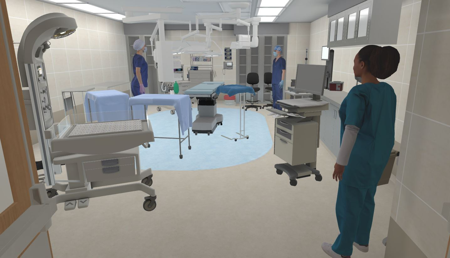 VR simulation of operating room