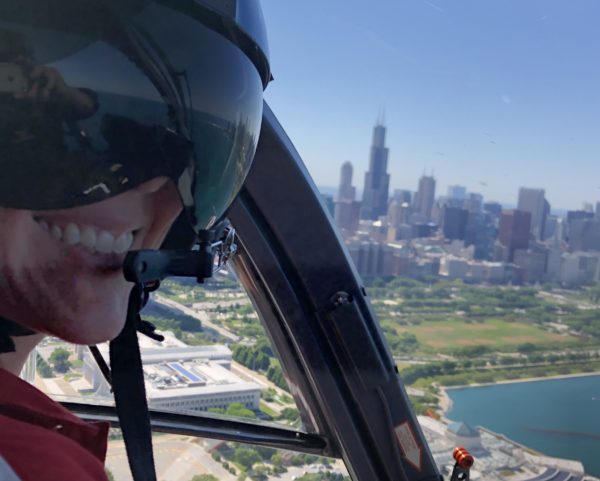 helicopter pilot in flight