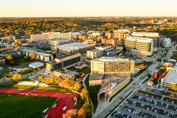 Aerial view of campus