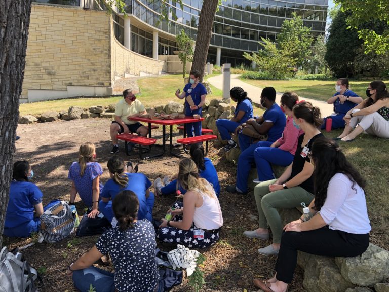 Residents learning outdoors