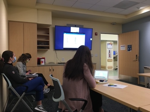 students in a conference room