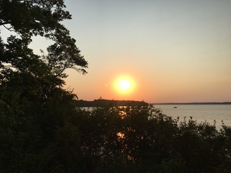 sunset over a lake