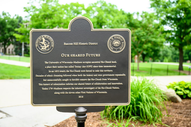 Our Shared Future plaque on Bascom Hill