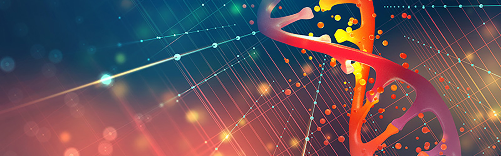 DNA helix. Hi Tech technology in the field of genetic engineering. 3D illustration on a futuristic background