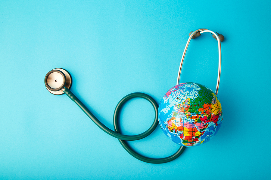 globe and stethoscope