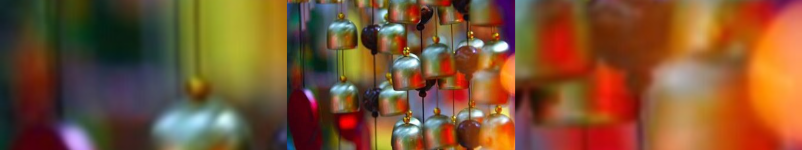 colorful hanging wind chimes
