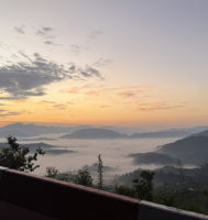 A view of sky and mountains in Rwanda.