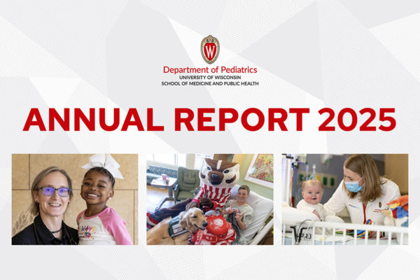 Photos of kids and providers advertising the Annual Report 2025
