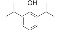 Molecular structure of propofol.