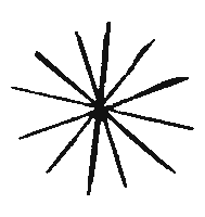 Black, hand drawn asterisk.