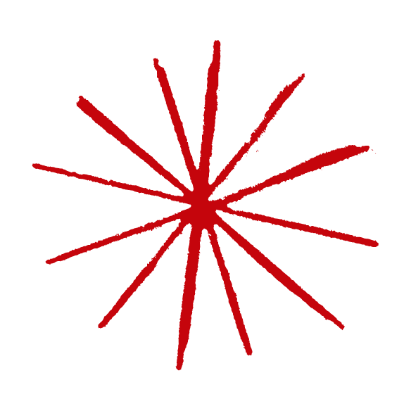 Red hand drawn asterisk.