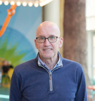 Dr. David Bernhardt standing in the lobby of American Family Children's Hospital.