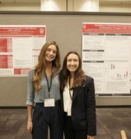 Two Department of Pediatrics trainees standing in front of their research posters at MSPR 2026