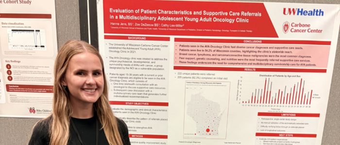 MSPR 2026 Department of Pediatrics trainee standing in front of their research poster at MSPR 2026