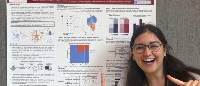 Irem Isik Department of Pediatrics trainee standing in front of their research poster at MSPR 2026