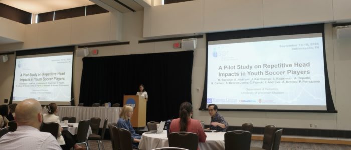 Melis Baskaya Department of Pediatrics trainee, Melis Baskaya, presenting their research at MSPR 2026
